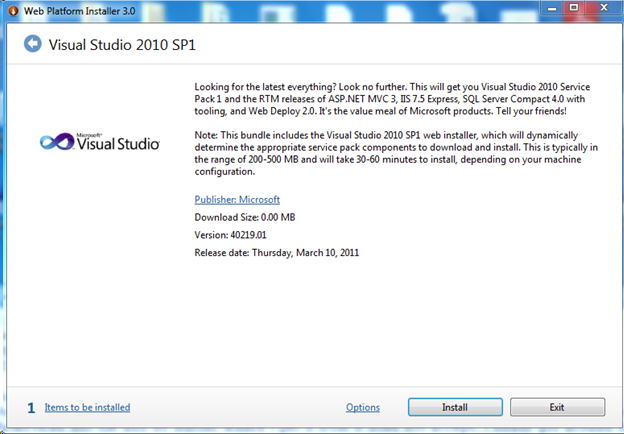 visual studio sp1 2010 download